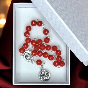 Speciális háromhetedes Szent Rita védelmező rózsafüzér vörös 5676714 - Meska.hu