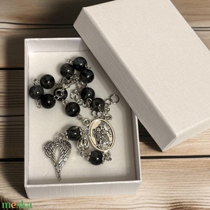 Szent Kristóf védelmező Angyalszárnyas Autós rózsafüzér, tizedes rózsafüzér labradorit ásványokból RENDELÉSRE! - Meska.hu