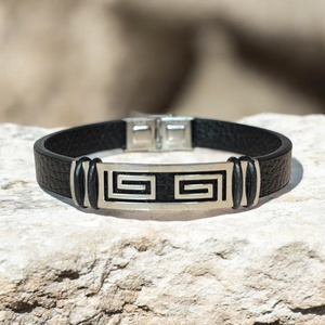 Nemesacél férfi karkötő görög mintás 5673996, Esküvő, Ékszer, Karkötő & Csuklódísz, Ékszerkészítés, MESKA