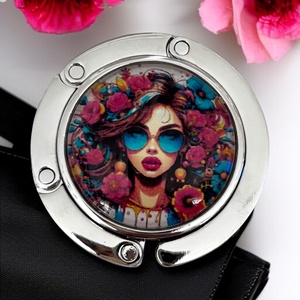 Trendi Csajos Virágos napszemüveges divatos Táska Akasztó Táskaakasztó táskatartó  - táska & tok - kulcstartó & táskadísz - táskaakasztó - Meska.hu