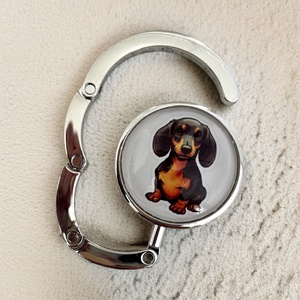 Tacskó kutyás mimtás Táska Akasztó Táskaakasztó táskatartó 5726809, Táska & Tok, Kulcstartó & Táskadísz, Táskaakasztó, Ékszerkészítés, Üvegművészet, MESKA