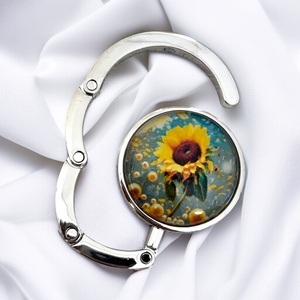 Napraforgó virágos mintás Táska Akasztó Táskaakasztó táskatartó 5726815, Táska & Tok, Kulcstartó & Táskadísz, Táskaakasztó, Ékszerkészítés, Üvegművészet, MESKA