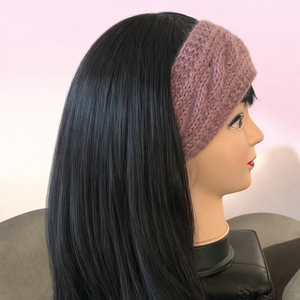 Kötött fejpánt mályva színű 5726849 - ruha & divat - sál, sapka, kendő - fejpánt - Meska.hu