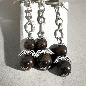 Ásvány angyal kulcstartó bronzit ásványból, Táska & Tok, Kulcstartó & Táskadísz, Kulcstartó, Ékszerkészítés, MESKA