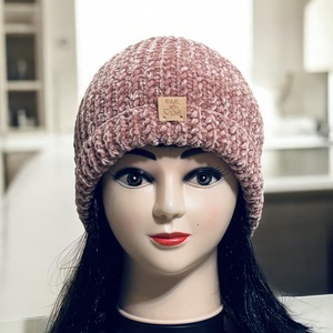 Kézzel kötött finom zsenília fonalból készült lányka tini női sapka 5728015, Ruha & Divat, Sál, Sapka, Kendő, Sapka, Kötés, MESKA