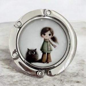 Kislányos cicás mintás Táska Akasztó Táskaakasztó táskatartó 1 db elérhető 5726732 - táska & tok - kulcstartó & táskadísz - táskaakasztó - Meska.hu