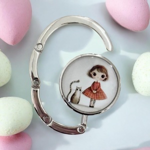 Kislányos cicás mintás Táska Akasztó Táskaakasztó táskatartó 1 db elérhető 5726745, Táska & Tok, Kulcstartó & Táskadísz, Táskaakasztó, Ékszerkészítés, Üvegművészet, MESKA