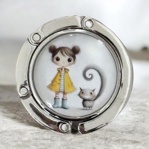 Kislányos cicás mintás Táska Akasztó Táskaakasztó táskatartó 1 db elérhető 5726749 - táska & tok - kulcstartó & táskadísz - táskaakasztó - Meska.hu