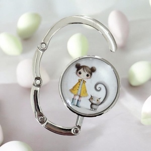 Kislányos cicás mintás Táska Akasztó Táskaakasztó táskatartó 1 db elérhető 5726749, Táska & Tok, Kulcstartó & Táskadísz, Táskaakasztó, Ékszerkészítés, Üvegművészet, MESKA