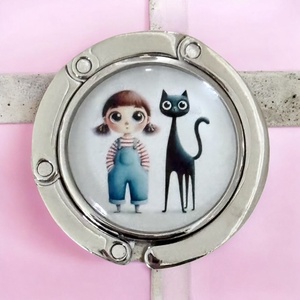 Kislányos cicás mintás Táska Akasztó Táskaakasztó táskatartó 1 db elérhető 5726750 - táska & tok - kulcstartó & táskadísz - táskaakasztó - Meska.hu