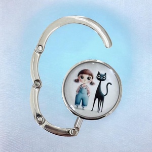 Kislányos cicás mintás Táska Akasztó Táskaakasztó táskatartó 1 db elérhető 5726750, Táska & Tok, Kulcstartó & Táskadísz, Táskaakasztó, Ékszerkészítés, Üvegművészet, MESKA