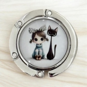 Kislányos cicás mintás Táska Akasztó Táskaakasztó táskatartó 1 db elérhető 5726754 - táska & tok - kulcstartó & táskadísz - táskaakasztó - Meska.hu