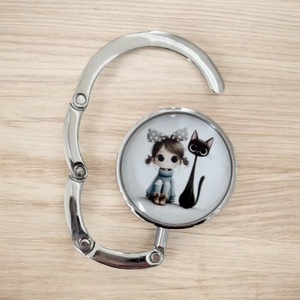 Kislányos cicás mintás Táska Akasztó Táskaakasztó táskatartó 1 db elérhető 5726754, Táska & Tok, Kulcstartó & Táskadísz, Táskaakasztó, Ékszerkészítés, Üvegművészet, MESKA