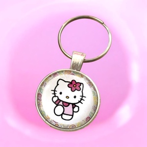 Üveglencsés fém kulcstartó - Hello Kitty 5727558, Táska & Tok, Kulcstartó & Táskadísz, Kulcstartó, Ékszerkészítés, Üvegművészet, MESKA