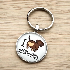 Üveglencsés fém kulcstartó - Tacskó , Táska & Tok, Kulcstartó & Táskadísz, Kulcstartó, Ékszerkészítés, MESKA