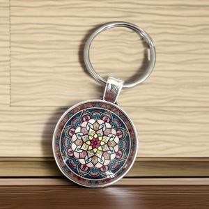 Mandala mintás üveglencsés kulcstartó 008, Táska & Tok, Kulcstartó & Táskadísz, Táskadísz, Ékszerkészítés, MESKA