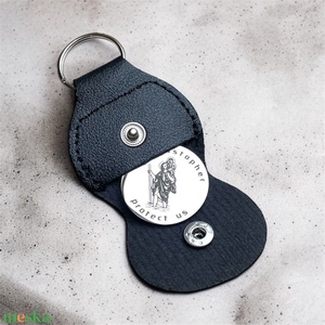 Szent Kristóf nemesacél érem férfi autós kulcstartó 5736520 - táska & tok - kulcstartó & táskadísz - kulcstartó - Meska.hu