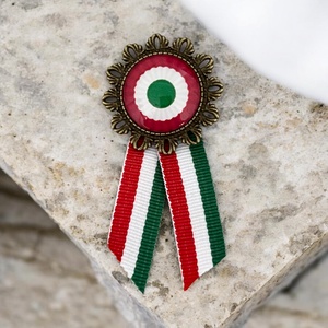 Üveglencsés kokárda március 15 magyar nemzeti ünnep, Ékszer, Kitűző és Bross, Ékszerkészítés, Üvegművészet, MESKA