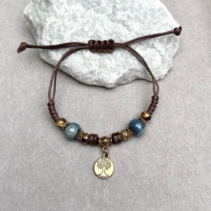 Csomózott makramé állítható méretű karkötő életfa charm, Ékszer, Karkötő, Fonott karkötő, Ékszerkészítés, Csomózás, MESKA