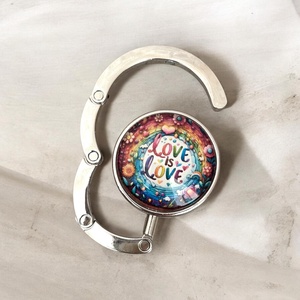 Love is love szivárvány mintázatú Üveglencsés Táska Akasztó Táskaakasztó 5667487 - Meska.hu