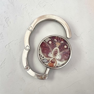 Paisley mandala mintás Táska Akasztó Táskaakasztó , Táska & Tok, Kulcstartó & Táskadísz, Táskaakasztó, Ékszerkészítés, Üvegművészet, MESKA