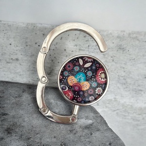 Paisley mandala mintás Táska Akasztó Táskaakasztó , Táska & Tok, Kulcstartó & Táskadísz, Táskaakasztó, Ékszerkészítés, Üvegművészet, MESKA