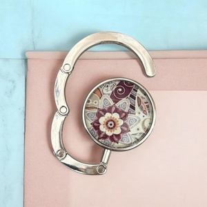 Paisley mandala mintás Táska Akasztó Táskaakasztó , Táska & Tok, Kulcstartó & Táskadísz, Táskaakasztó, Ékszerkészítés, Üvegművészet, MESKA