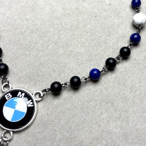 BMW Mercedes autós rózsafüzér jellegű visszapillantó dísz egyedileg rendelésre készül - otthon & életmód - autó - visszapillantó dísz - Meska.hu