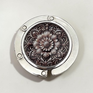Mandala virág mintázatú Üveglencsés Táska Akasztó Táskaakasztó 070888 - táska & tok - kulcstartó & táskadísz - táskaakasztó - Meska.hu