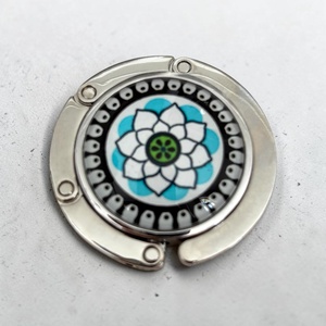 Mandala virág mintázatú Üveglencsés Táska Akasztó Táskaakasztó 07093 - táska & tok - kulcstartó & táskadísz - táskaakasztó - Meska.hu