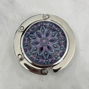 Mandala mintás Táska Akasztó Táskaakasztó lila kék - táska & tok - kulcstartó & táskadísz - táskaakasztó - Meska.hu