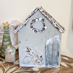 Házikó dekor fából, Karácsony, Karácsonyi lakásdekoráció, Karácsonyi falu, házikó, , MESKA