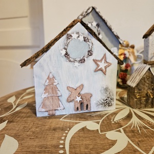 Házikó dekor fából - karácsony - karácsonyi lakásdekoráció - karácsonyi falu, házikó - Meska.hu