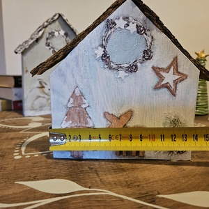 Házikó dekor fából - karácsony - karácsonyi lakásdekoráció - karácsonyi falu, házikó - Meska.hu