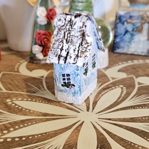 Házikó dekor fából - karácsony - karácsonyi lakásdekoráció - karácsonyi falu, házikó - Meska.hu