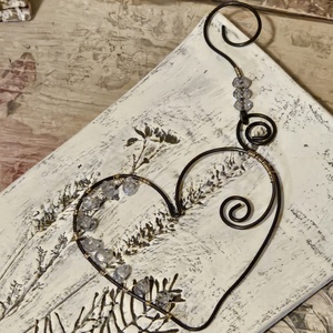 Szív gyönggyel - otthon & életmód - dekoráció - fali és függő dekoráció - függődísz - Meska.hu