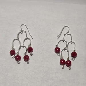 Vörös korall fülbevaló, Ékszer, Fülbevaló, Lógó fülbevaló, Ékszerkészítés, MESKA