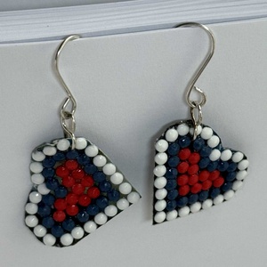 Szív alakú fülbevaló, Ékszer, Fülbevaló, Pötty fülbevaló, Bőrművesség, Ékszerkészítés, MESKA