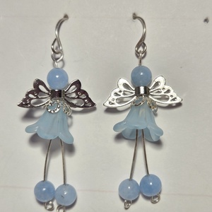 Kék lógó fülbevaló, Ékszer, Fülbevaló, Lógó fülbevaló, Ékszerkészítés, MESKA
