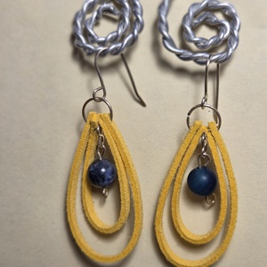 Bőr lógó fülbevaló, Ékszer, Fülbevaló, Lógó fülbevaló, Ékszerkészítés, MESKA