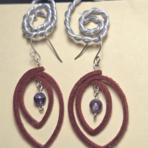 Bőr lógó fülbevaló, Ékszer, Fülbevaló, Lógó fülbevaló, Ékszerkészítés, MESKA