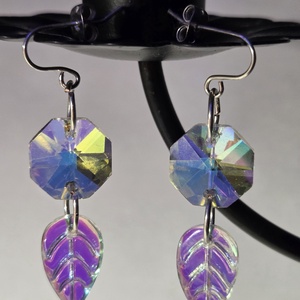 Üvegkristály fülbevaló - ékszer - fülbevaló - lógó fülbevaló - Meska.hu