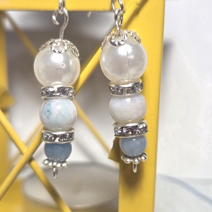 Kék lógó fülbevaló - Meska.hu