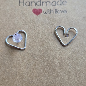 Szív alaku fülbevaló, Ékszer, Fülbevaló, Fülékszer, Ékszerkészítés, MESKA