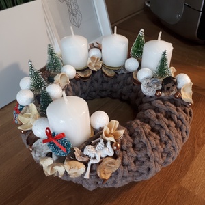 Adventi koszorú Horgolt Alapon - Meska.hu