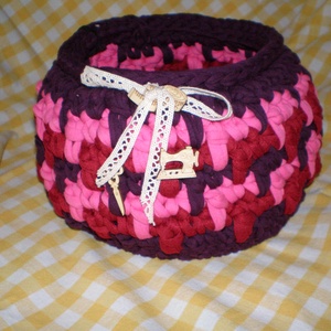 Horgolt tárolókosár - Meska.hu