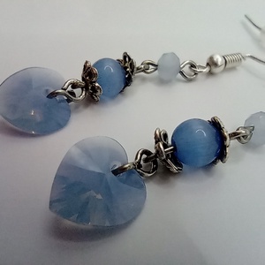 Jégszív fülbevaló - Meska.hu