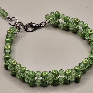 Zöld szellő karkötő  - ékszer - karkötő - gyöngyös karkötő - Meska.hu
