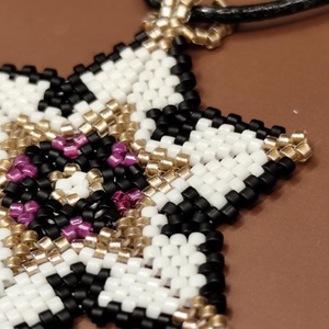 Lila csillagvirág medál - ékszer - nyaklánc - gyöngyös nyaklánc - Meska.hu