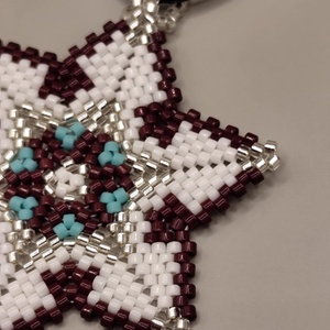 Kék csillagvirág medál - ékszer - nyaklánc - gyöngyös nyaklánc - Meska.hu